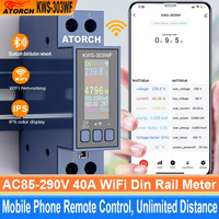 WiFi Tuya DIN Rail AC Voltmeter Digital Energy Voltage Tester Current Breaker Penghitung Konsumsi Listrik Meteran Watmeter G76