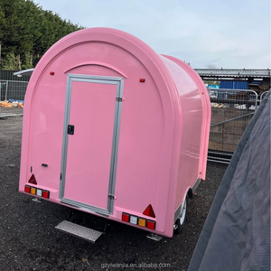 Remorque de cuisine mobile à essieu unique, homologuée DOT CE, rose pastel, pour la vente de thé Boba, de barbe à papa et autres produits sucrés - Product Image 2