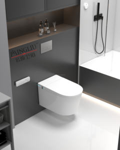 Toilette intelligente en céramique d'hôtel européen, toilette intelligente murale moderne, toilette intelligente suspendue, ensemble de toilette <span class=keywords><strong>suspendu</strong></span> - Product Image 1