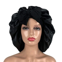 Bonnet de nuit en satin de soie personnalisé avec logo, avec long lien élastique, bandeau de douche, vente en gros, bonnet de sommeil, enveloppe pour tresses