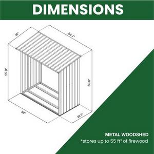 Stockage extérieur de bois, hangar en acier, hangar de bois de chauffage, outils de jardin, hangar de stockage à vendre - Product Image 5