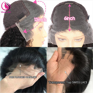 13x4 Transparente HD Body Wave Rohhaar Perücke Echthaar Spitze vorne Leimlose Perücke Spitze Frontal Rohe Vietnam esische Echthaar Perücke - Product Image 5