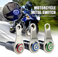 Interrupteur électronique LED pour moto, marche/arrêt, montage sur guidon, alliage d'aluminium, étanche IP65, 12V, phares antibrouillard, bouton poussoir pour klaxon