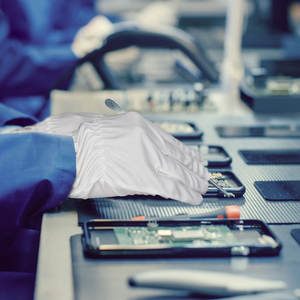 <strong>Esd</strong> Antistatic Powder Free Electronic Fingertip Top Fit Polyester Microfiber Dusting Jewelry Silver <strong>Gloves</strong> for Repair Workshop - Product Image 6