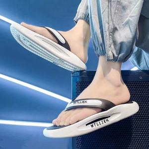 Chanclas deportivas Nicecin para hombre, suela gruesa de EVA suave, sandalias de playa con plantilla de masaje, antideslizantes, pantuflas de verano para exteriores, logotipo personalizado. - Product Image 1