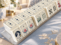 Jeu de Mahjong américain moderne The Moon Rabbit Line, 160 tuiles acryliques surdimensionnées, design portable