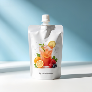 Pochette souple personnalisable avec bec verseur, réutilisable, vide, en plastique, pour emballage de boissons <span class=keywords><strong>maison</strong></span> (jus, smoothies, liquides) - Product Image 4