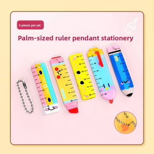 Creative Cat Palm-Sized Plastic <strong>5cm</strong> High Quality Student Stationery Mini Children's Multifunctional Ruler Stationery Set - Product Image 5
