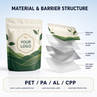 Sachet Doypack Personnalisé Imprimé en PET PA AL CPP avec Fermeture Zip Refermable pour Emballage Alimentaire (Thé et Noix)