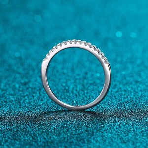 14k Real Solid White Gold 0.2ct Pave Setting Moissanite Diamond Engagement Wedding <b>Rings</b> - Product Image 5