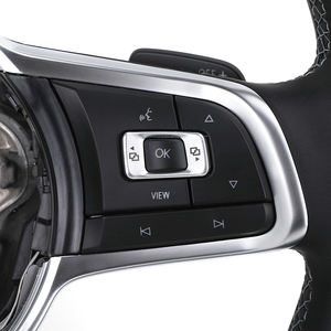 Volante deportivo de cuero completo R <span class=keywords><strong>Line</strong></span> para VW Volkswagen Golf 5 6 7 7,5 R MK5 MK6 MK7 MK7.5 GTI GTD Polo Passat B6 B7 B8 CC - Product Image 4