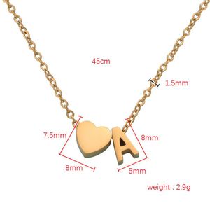 Collar de Cadena para Mujer, Chapado en Oro de 18K, con Letra Inicial y Corazón, Personalizado, Pequeño, Modelo M - Product Image 3