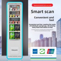 Distributeur automatique commercial intelligent : Équipement compatible avec les produits emballés en sachets, en boîtes et en conserve, fonctionnement 24h/24, paiement Alipay, compatible Android