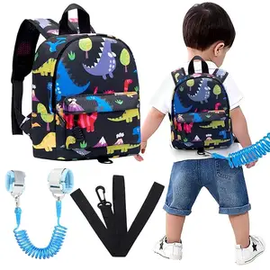 Backpack Leash Baby Dinosaur Backpacks with Anti Lost Wrist Link Cute Mini Child Backpack