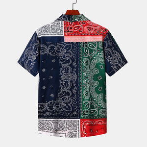 Harajuku Casual Printed Short Sleeve Breathable Woven Mandarin Collar Summer Beach Hawaiian Designer Shirts Custom Printing - Product Image 2