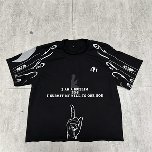 T-shirt surdimensionné personnalisé en coton 100% avec logo imprimé numériquement, t-shirt blanc pour homme, t-shirt pour homme en gros - Product Image 1