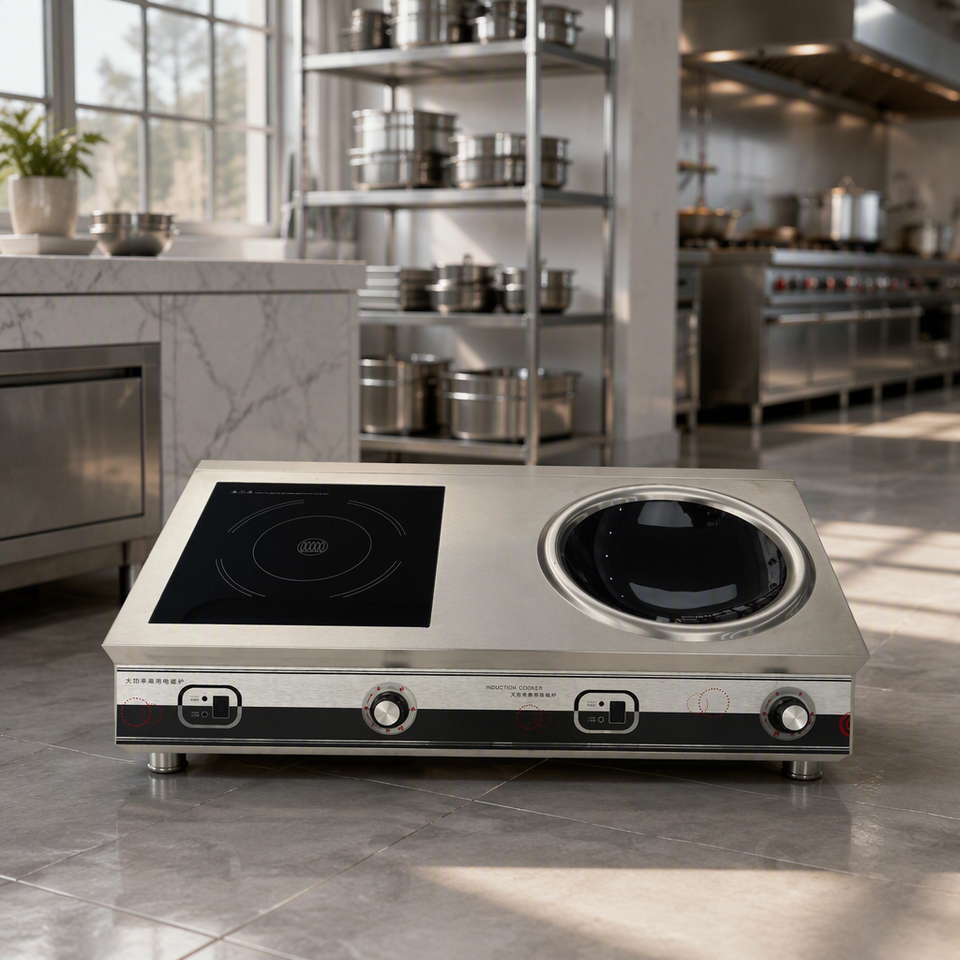 Commercial Catering Equipment Double Burner Induction Cooker Stainless ...