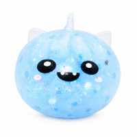 Jouet à presser licorne citrouille Halloween, jouet anti-stress souple et lumineux à paillettes pour enfants