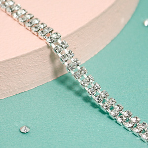 Bán buôn tự làm quần áo phụ kiện hình vuông tinh thể lưới với bao phủ Rhinestone Claw chuỗi làm bằng thủy tinh - Product Image 6