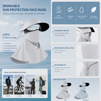 Direct usine, Masque facial intégral en soie glacée, Logo personnalisé, Protection solaire UV, Respirant et rafraîchissant, Balaclava pour femme, Style coréen