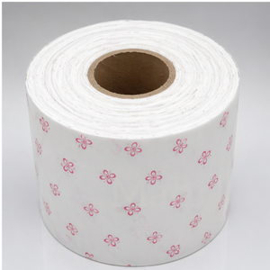 PE HMPA Hot Melt Position Adhesive with Release 180mm G18 R39 <b>Patterned</b> PE Film Roll for Sanitary Hygiene Product Manufacturing - Product Image 4