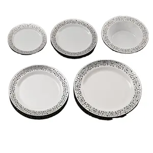 Hotel Restaurant Serving Wedding Pure Pearl Beaded Round Plates and Bowls 7inch 9inch 10.25inch plate