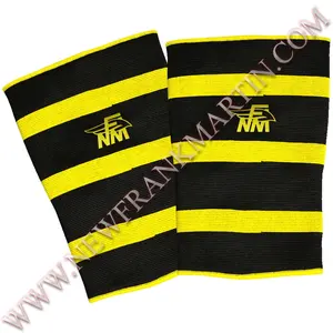 NFM-Manguitos de poliéster para gimnasio Crossfit, levantamiento de pesas, para Fitness, pesado, soporte para rodillas, negro, amarillo, de Triple capa, OEM ODM