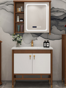 Nuevo mueble de baño de estilo chino, mueble de lavabo de madera maciza, combinación de lavabo de pie - Product Image 2