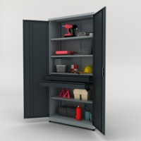 Armoire de rangement robuste en acier laminé à froid de haute qualité, 2 tiroirs, porte à charnières, système de verrouillage à 3 points, OEM/ODM, OBM, personnalisable