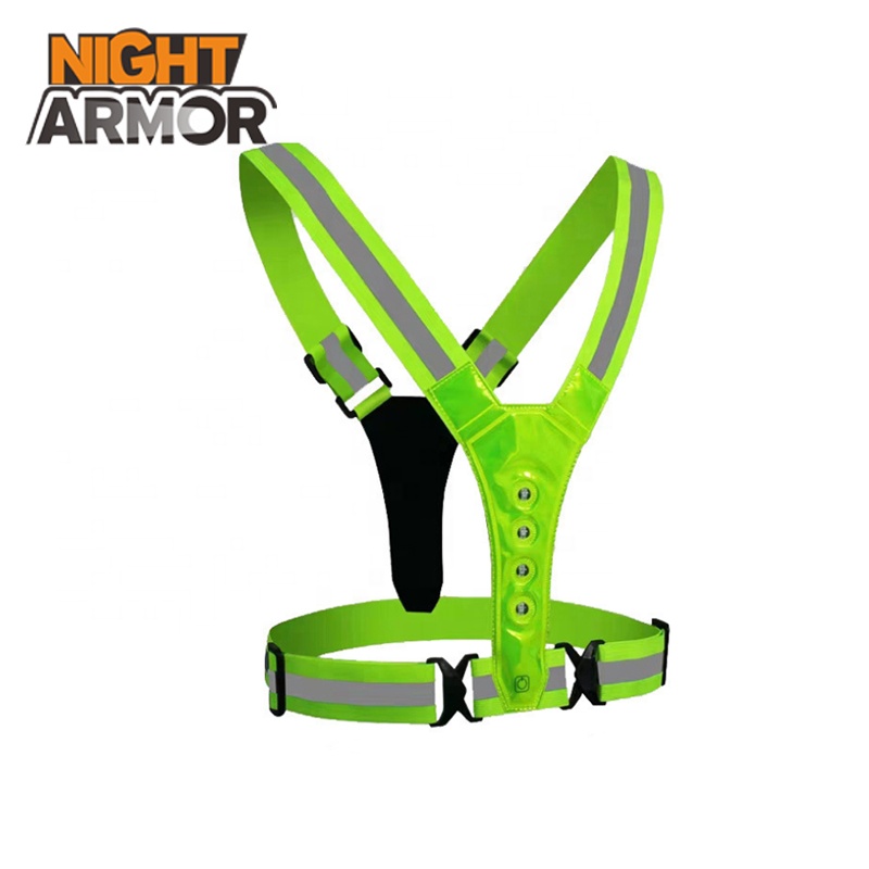 Велосипедный светоотражающий жилет с 8 светодиодами, 4 см, эластичные ремни, одежда для бега, жилет