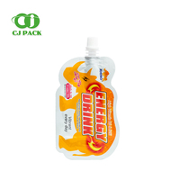 Pochette à bec verseur PET finition brillante personnalisée pour emballage de liquide d'aliment pour bébé sac à jus de petite capacité avec bec verseur pour eau et lait
