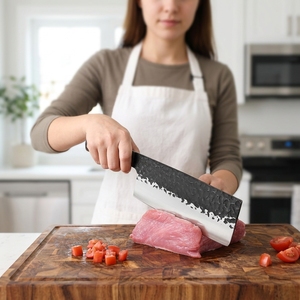 Ensemble <span class=keywords><strong>de</strong></span> couteaux <span class=keywords><strong>de</strong></span> <span class=keywords><strong>chef</strong></span> en acier inoxydable carbone, <span class=keywords><strong>couteau</strong></span> <span class=keywords><strong>Santoku</strong></span> japonais Kristsuke, <span class=keywords><strong>couteau</strong></span> forgé martelé fait main - Product Image 5