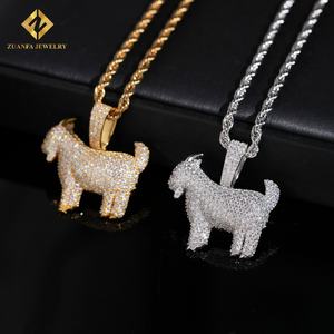 Entrepôt USA Bijoux Hip Hop Moissanite Pendentif Iced Out Collier en Argent Sterling 925 Diamant Moissanite VVS Pendentif Mouton - Product Image 6