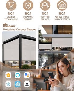 Persianas enrollables de exterior de buena calidad, con cremallera, impermeables, para patio, motorizadas, con riel de cremallera, lisas, ecológicas - Product Image 2