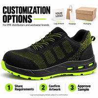 Chaussures de sécurité personnalisées à embout composite, tige Flyknit, semelle intermédiaire anti-perforation en Kevlar, semelle extérieure en PU, S1 PS FO SR, chaussures de travail en gros