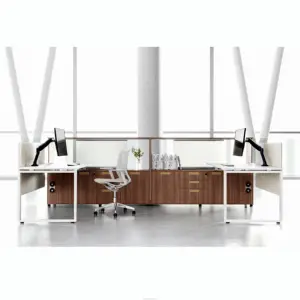 도매 현대 디자인 사무용 가구 상한 2 4 6 8 10 사람 일반적인 나무로 되는 모듈 테이블 사무실 책상 워크스테이션