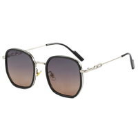 Lunettes de soleil tendance et cool unisexes vintage 2025 avec monture carrée en métal couleur or, lunettes de soleil UV400