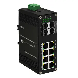 Gigabit Switch Industrial Managed 8 port 10/100/1000T 802.3at PoE With 4 Port 1000X SFP Din Rail Mounting