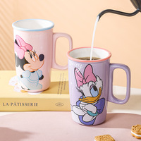 Mug en céramique grande capacité, motif Stitch, design de dessin animé, boisson directe, compatible micro-ondes, usage domestique et bureau, haute valeur