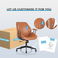 Chaise de bureau exécutive moderne et contemporaine avec accoudoirs réglables en hauteur, pivotante et à roulettes, en PU