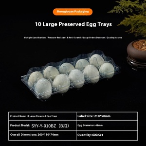 10 lớn trong suốt Pet nhựa khay trứng vỉ xử lý cấp thực phẩm container tùy chỉnh in logo bảo quản trứng - Product Image 5