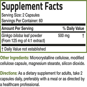 OEM/ODM <span class=keywords><strong>Ginkgo</strong></span> <span class=keywords><strong>Biloba</strong></span> 125mg 60 Vegetarische Capsules Ondersteunt de Hersenfunctie, Equivalent aan 500mg per Portie voor Volwassenen - Product Image 4