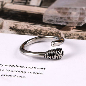 Soul Eater Matchstick Titanium Steel <b>Ring</b> Thin Simple Retro Women's <b>Ring</b> SA952 Gift Jewelry Letter Shape - Product Image 1