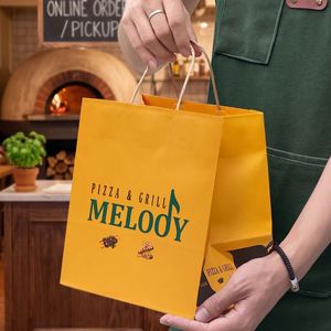 Sac en papier kraft personnalisé, écologique, jetable, pour grillades, pizzas, plats chauds à emporter - Product Image 5