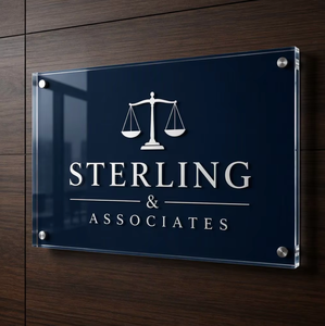 Letrero de Pared de Acrílico Personalizado, Logotipo de Oficina de Abogados, Impresión UV, Corte Láser, Borde Pulido, Placa Interior - Product Image 2