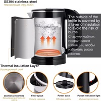 Sonifer – petite bouilloire électrique de voyage portable sans fil en acier inoxydable coloré, SF-2058 W, 0,6l, 600