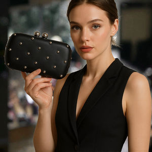 Bolso de Mano de Noche para Mujer, de PU, con Cierre de Hebilla y Cadenas, Forro de Poliéster Informal de Alta Calidad, Moderno, Cruzado, para Fiesta o Boda - Product Image 3