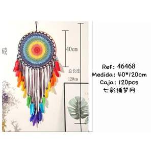 Atrapasueños de 40x120cm con Plumas de Arcoíris, Decoración para Colgar en la Pared - Product Image 3