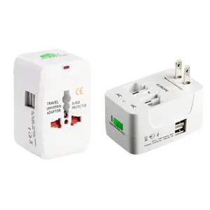 Corporate gift universal travel adapter with dual usb plug adaptor UK US EU AU plug pin Outdoor portable for travel