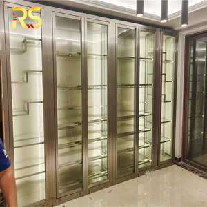 Meuble à vin <span class=keywords><strong>professionnel</strong></span> en acier inoxydable, armoire de présentation sur pied et étagère de <span class=keywords><strong>bar</strong></span> <span class=keywords><strong>pour</strong></span> restaurant ou cave à vin - Product Image 4
